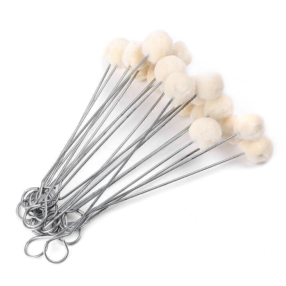 20x Wool Daubers Assisted Dyeing Wools Ball Brush Leather Tool Metal Handle