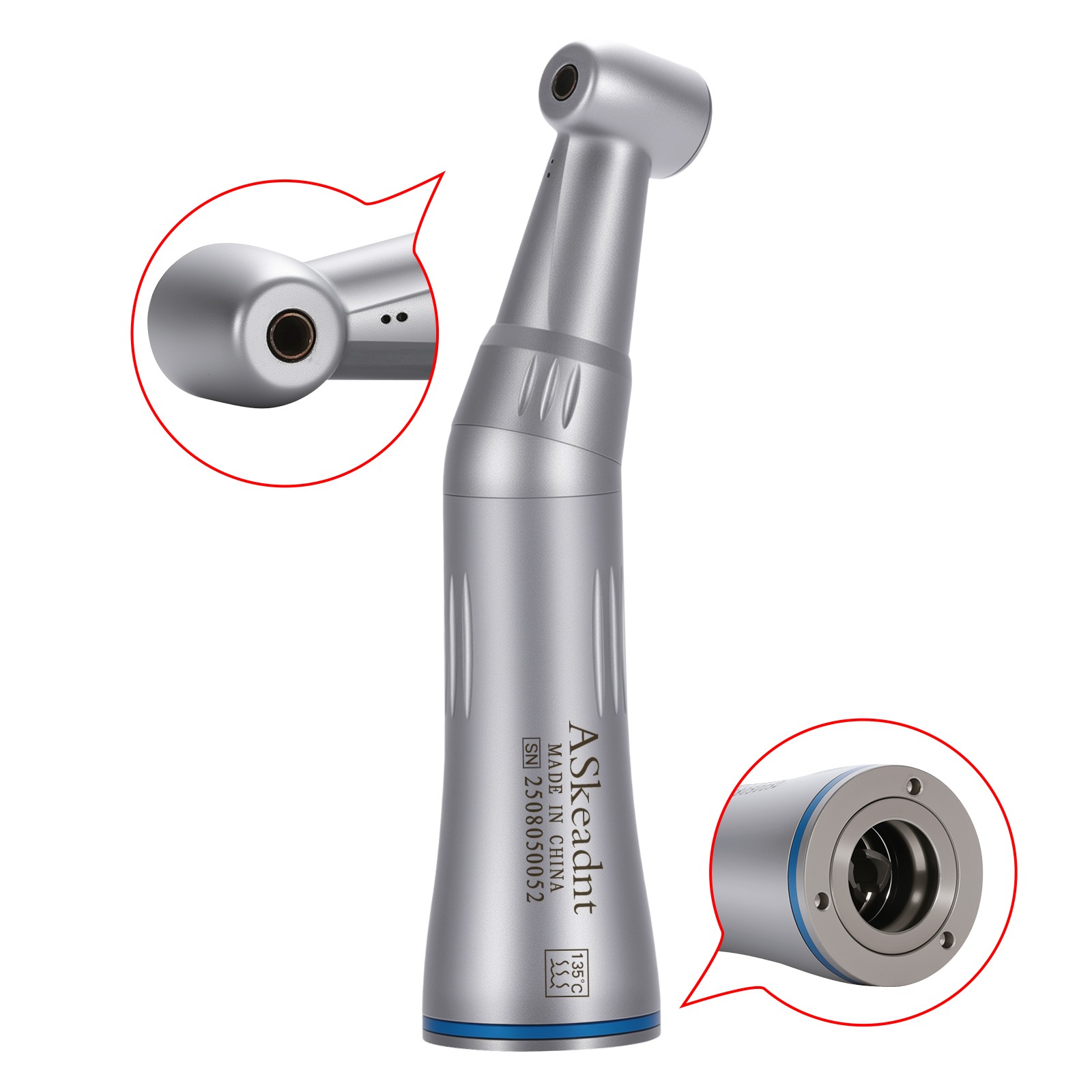 Dental Slow Low Speed Handpiece Push Contra Angle NSK Style Air Motor 4Holes