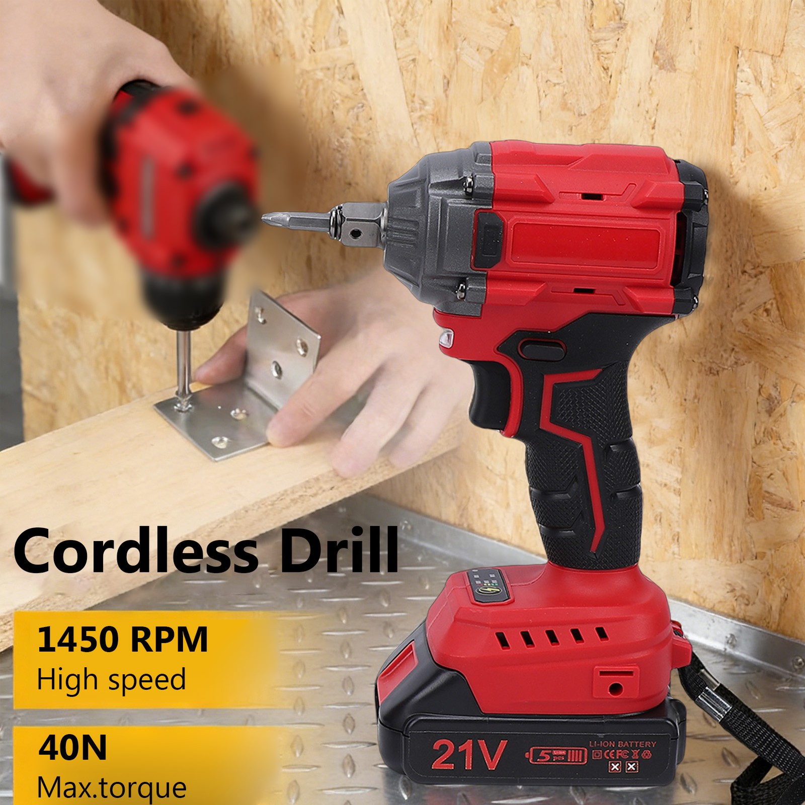 Cordless Impact Wrench and Impact Drill Set Long Runtime Brushless Tool