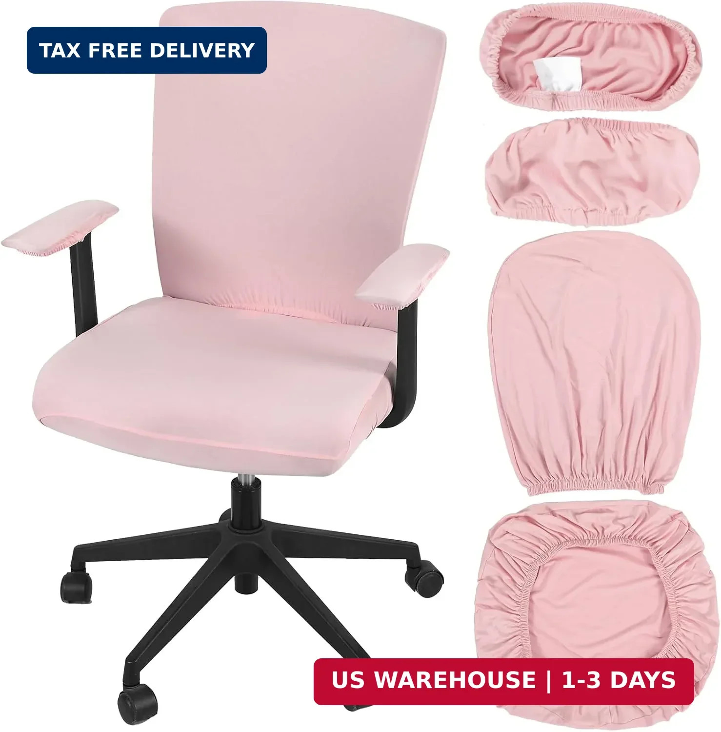 4 Pcs Office Chair Covers Set Computer Universal Protective Stretchable C