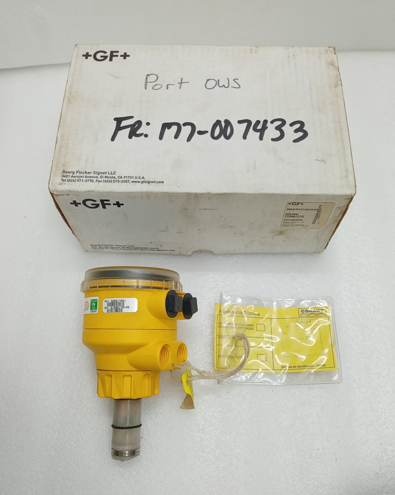 Georg Fischer Signet Magmeter Flow Sensor 32551T041 Type 2551 ORCA Flow Sensor