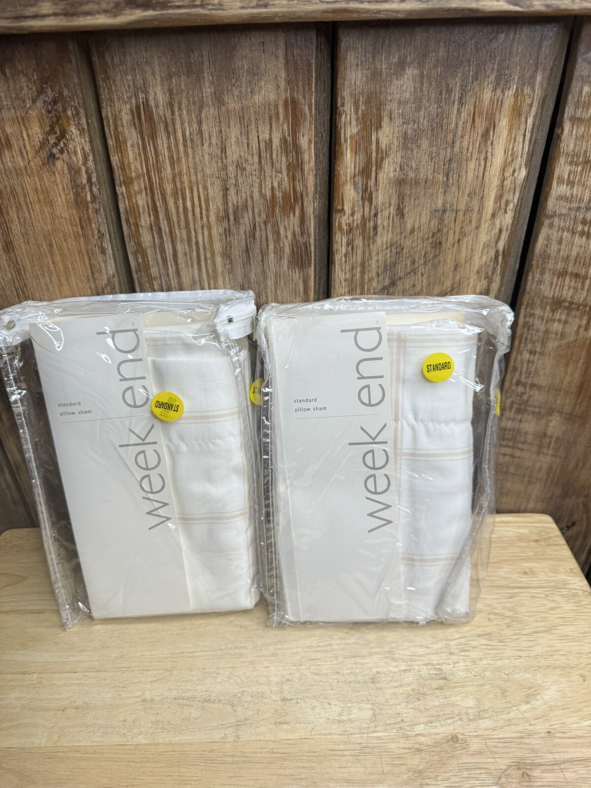 Lot Of 2 Weekend Standard Pillow Sham Shell Windowpane Sham