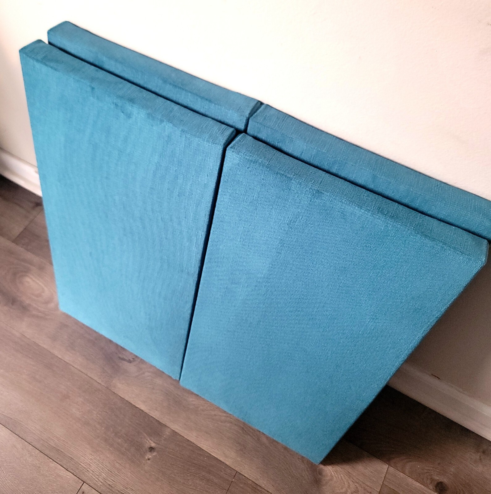 6 Velvet Sound Absorbing Acoustic Wall Panels in Teal - SET of 6