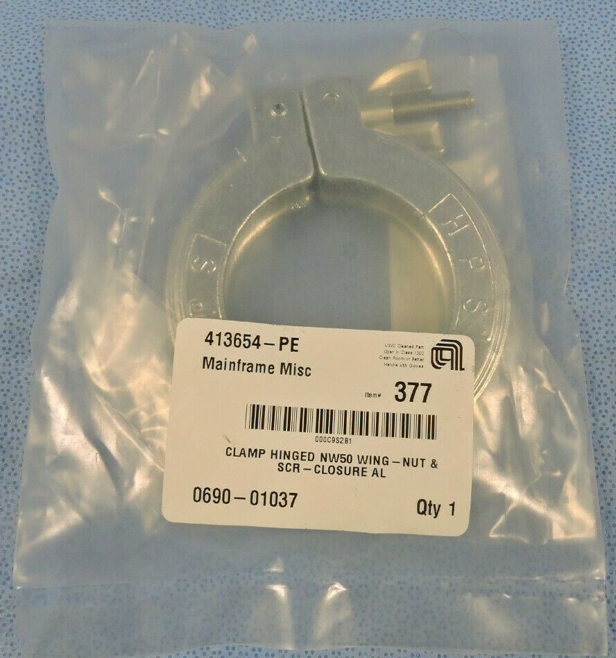 NEW  Applied Materials CLAMP HINGED NW50 WING-NUT & SCR-CLOSURE AL 0690-01037
