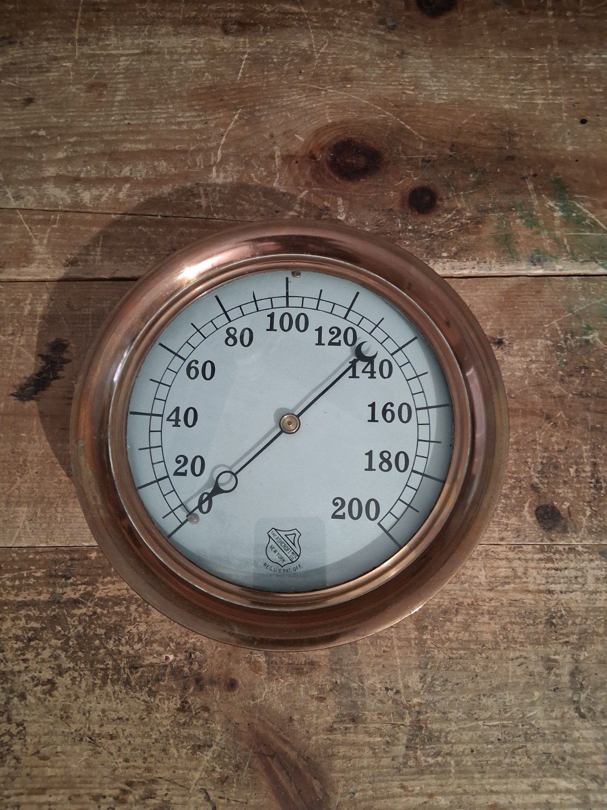 Ashcroft Brass Pressure Gauge Bigelow Steam Boiler RARE