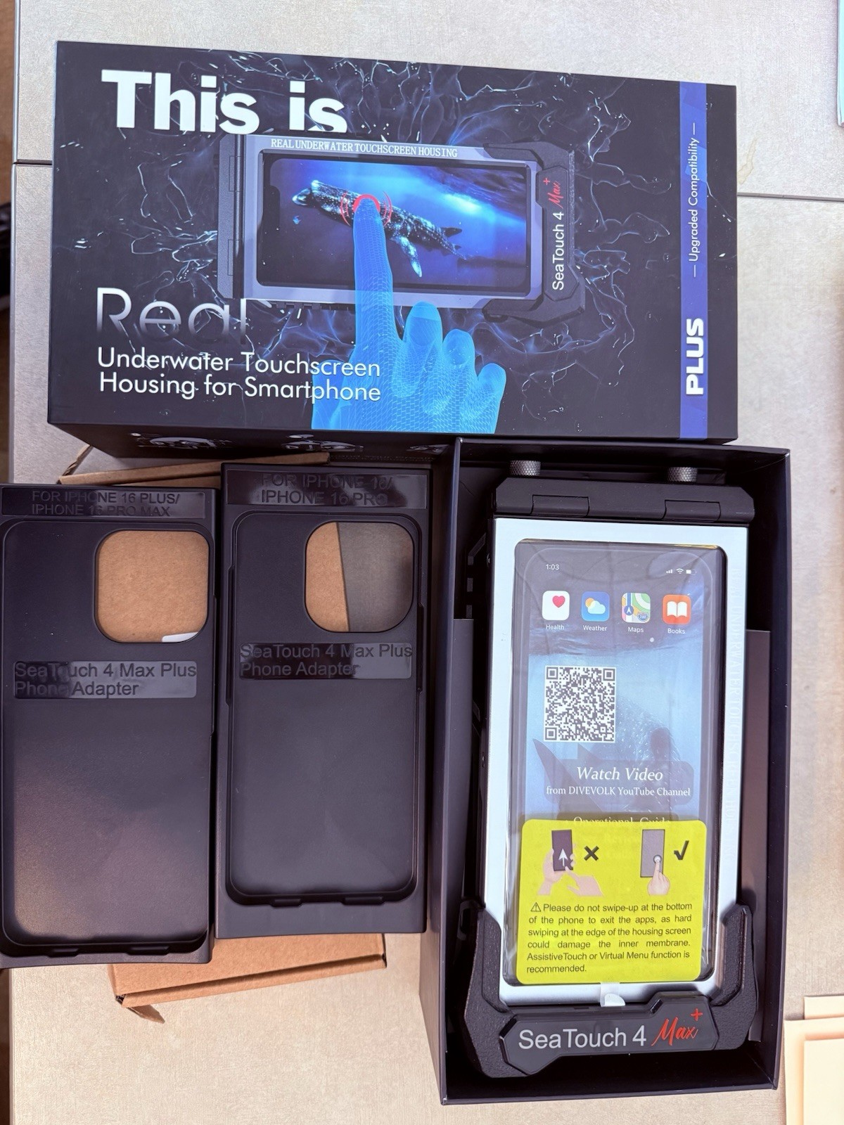 DIVEVOLK SeaTouch 4 Max Plus Waterproof Case for iPhone Android 60m