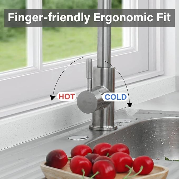 Single Handle Kitchen Sink Faucet Pull Down Spray High Arc Single Hole Mixer Tap