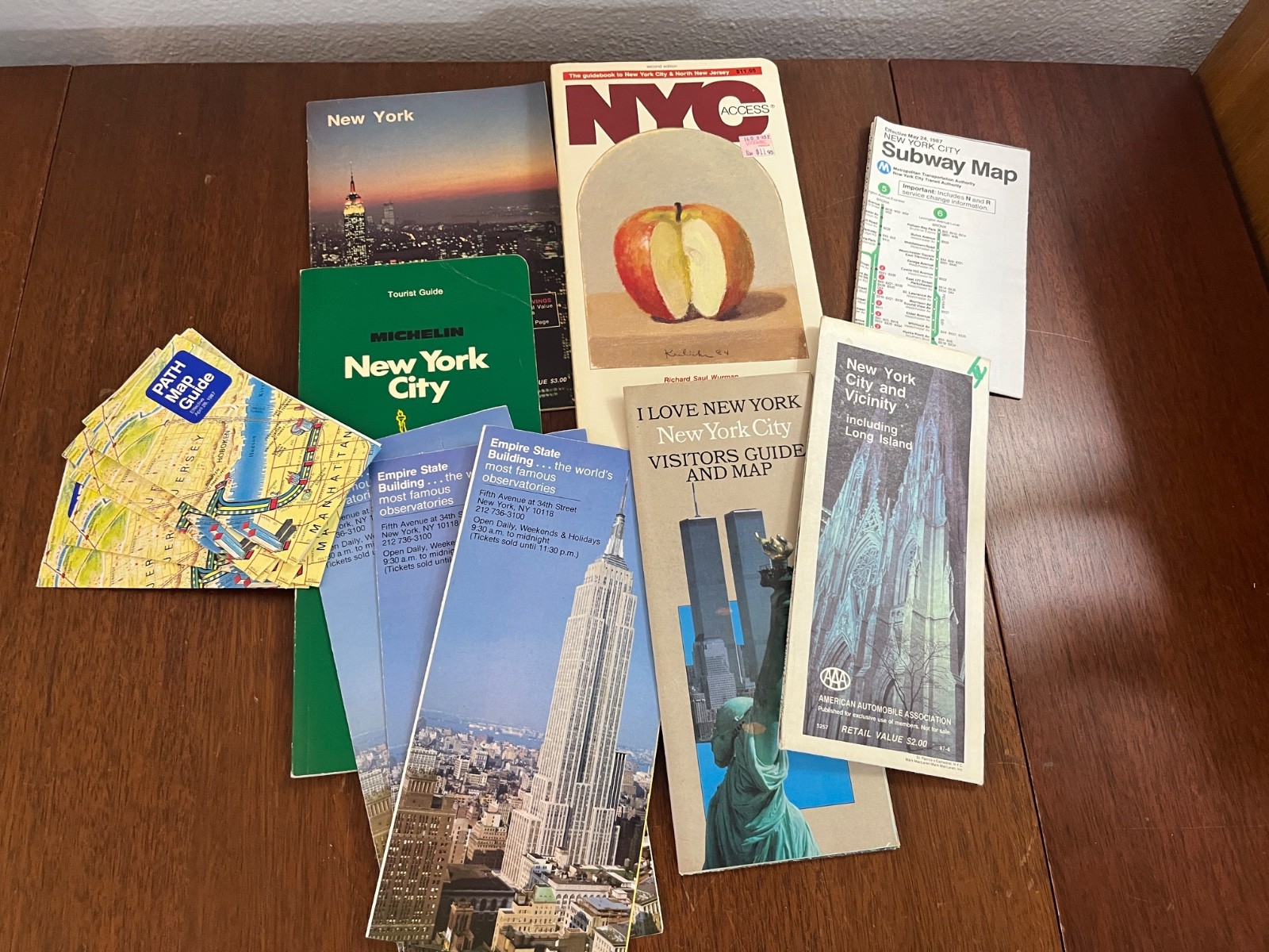 Vintage New York  City Maps Lot Travel Brochures Guides 1980's