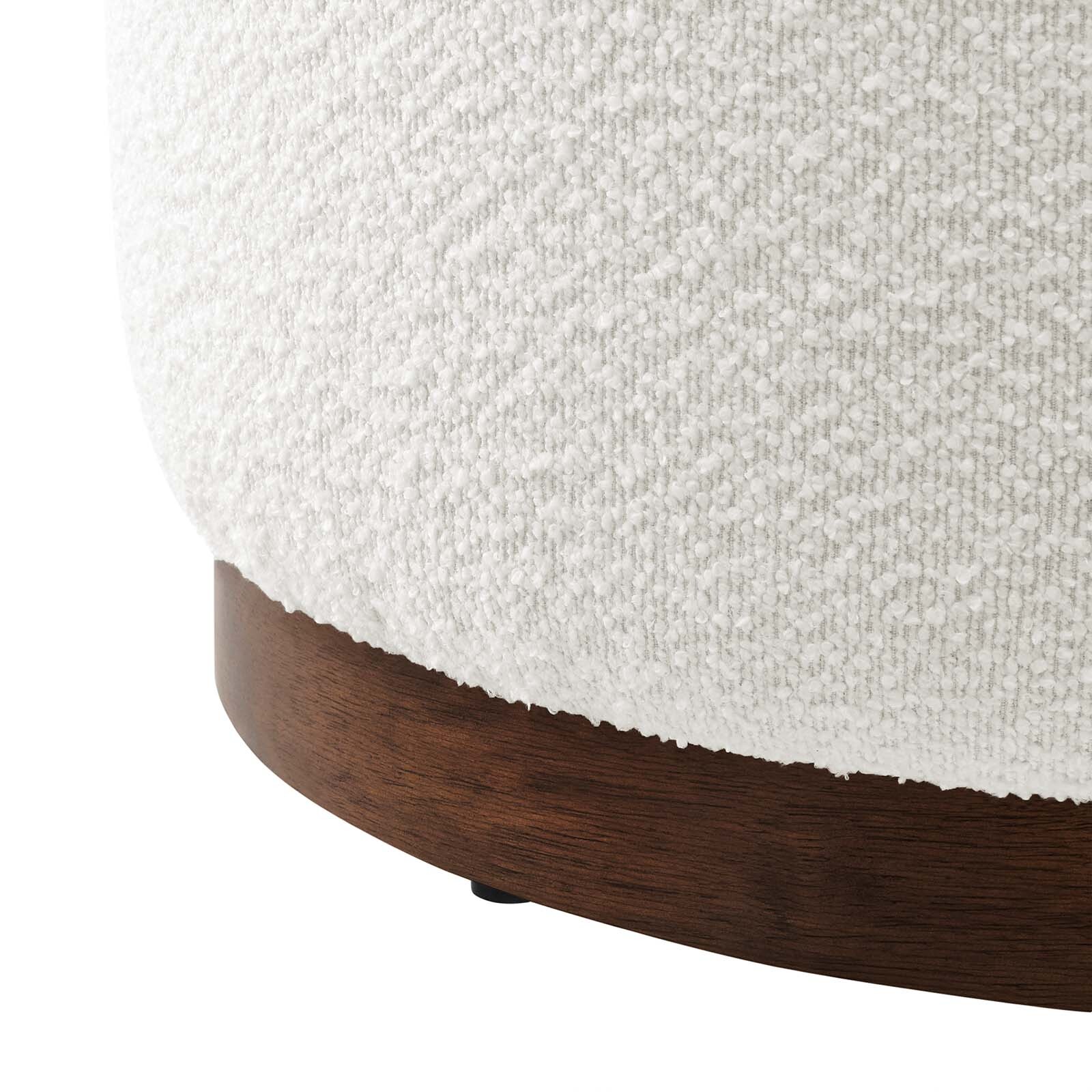 Modway Large 23" Round Boucle Upholstered Ottoman