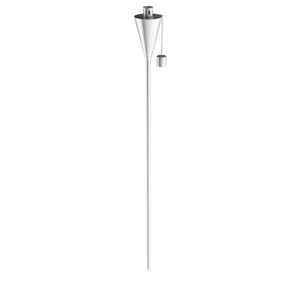 Pure Garden Outdoor Torch Lamp 46in Stainless Steel Fuel Canister Light 50-223