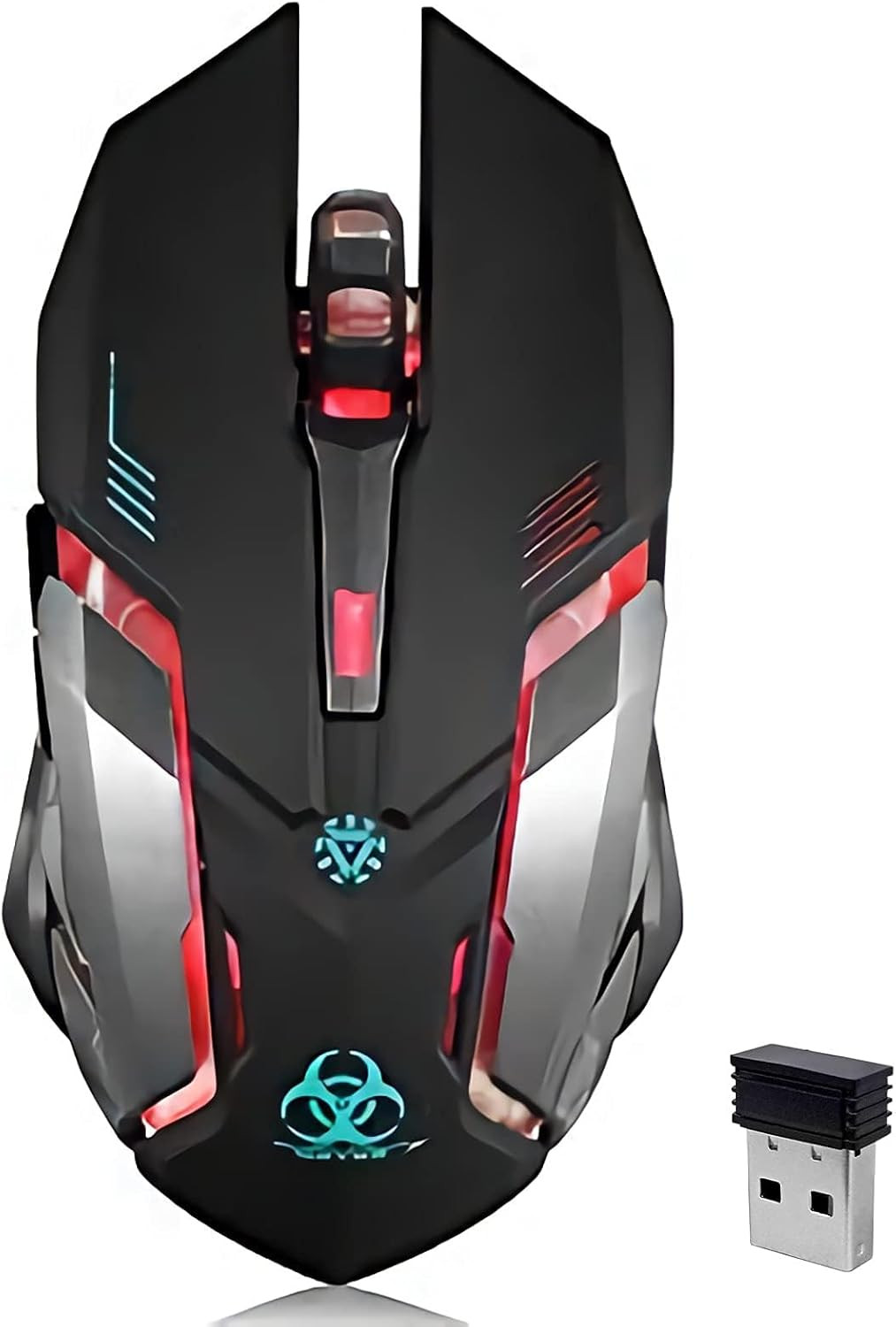 Wireless  Mouse, C8 Silent Click Wireless Rechargeable Mouse with Colorful LED L