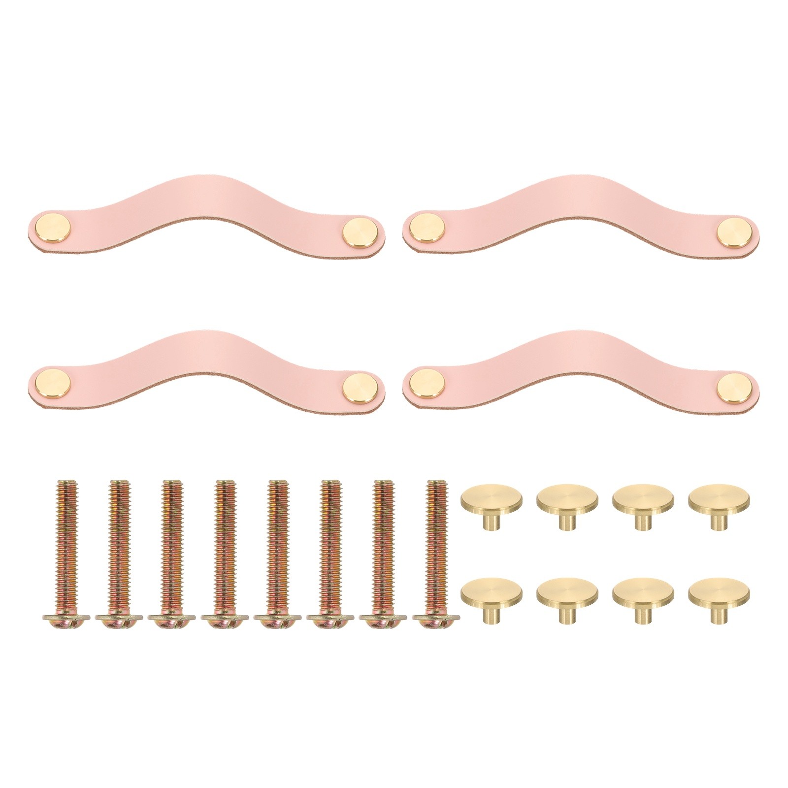 4 Pcs Leather Drawer Pulls 6.3 Inch Hole Center Dresser Door Handle Pink