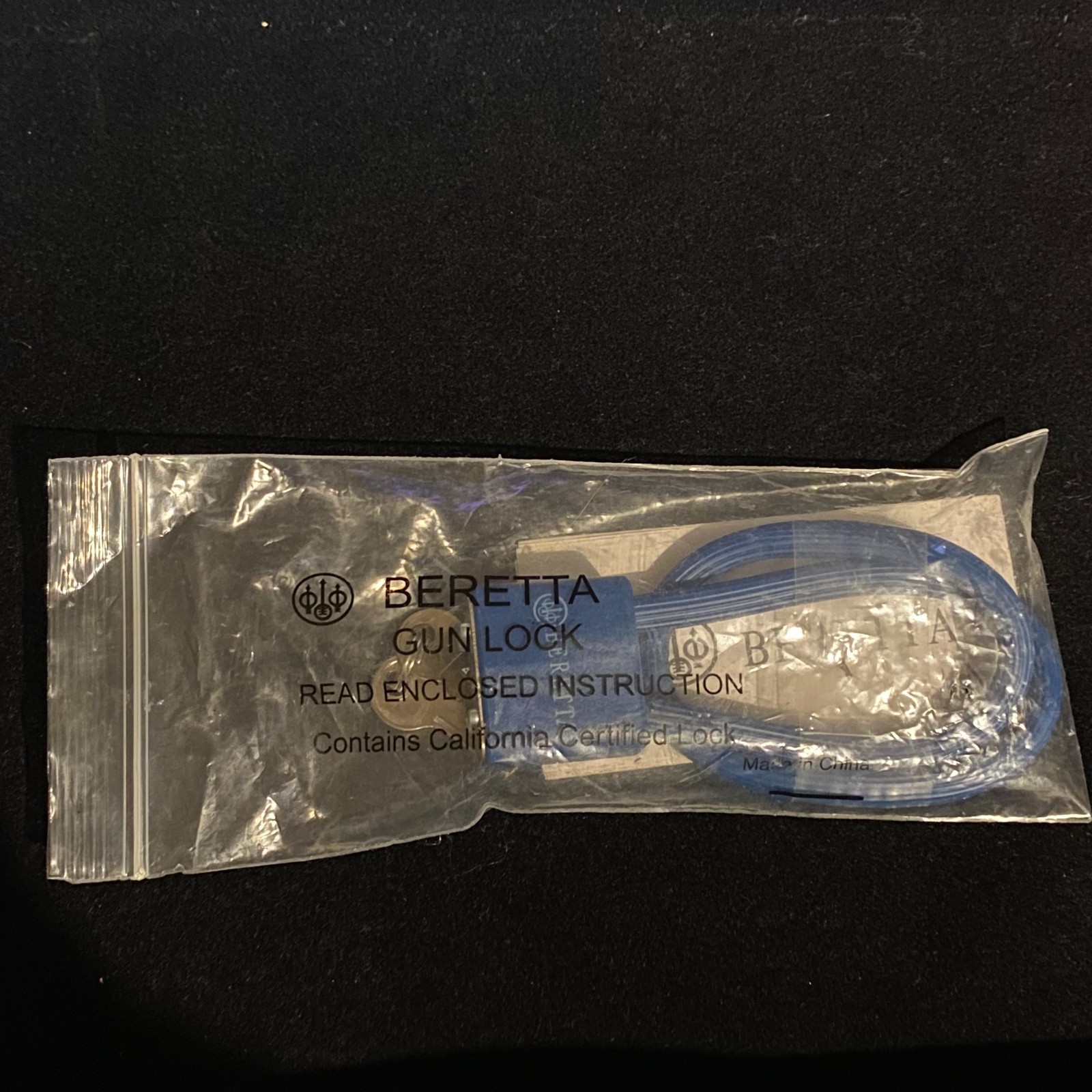 BERETTA R15SC3 Blue Cable Gun Lock w/ 2 Keys & Instructions