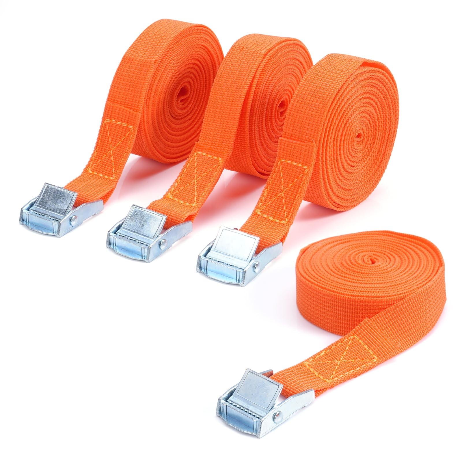 BRUTEBOSE Tie Down Straps 4-Pack, XK 20 mm * 2000 * 4 pcs Orange, orange