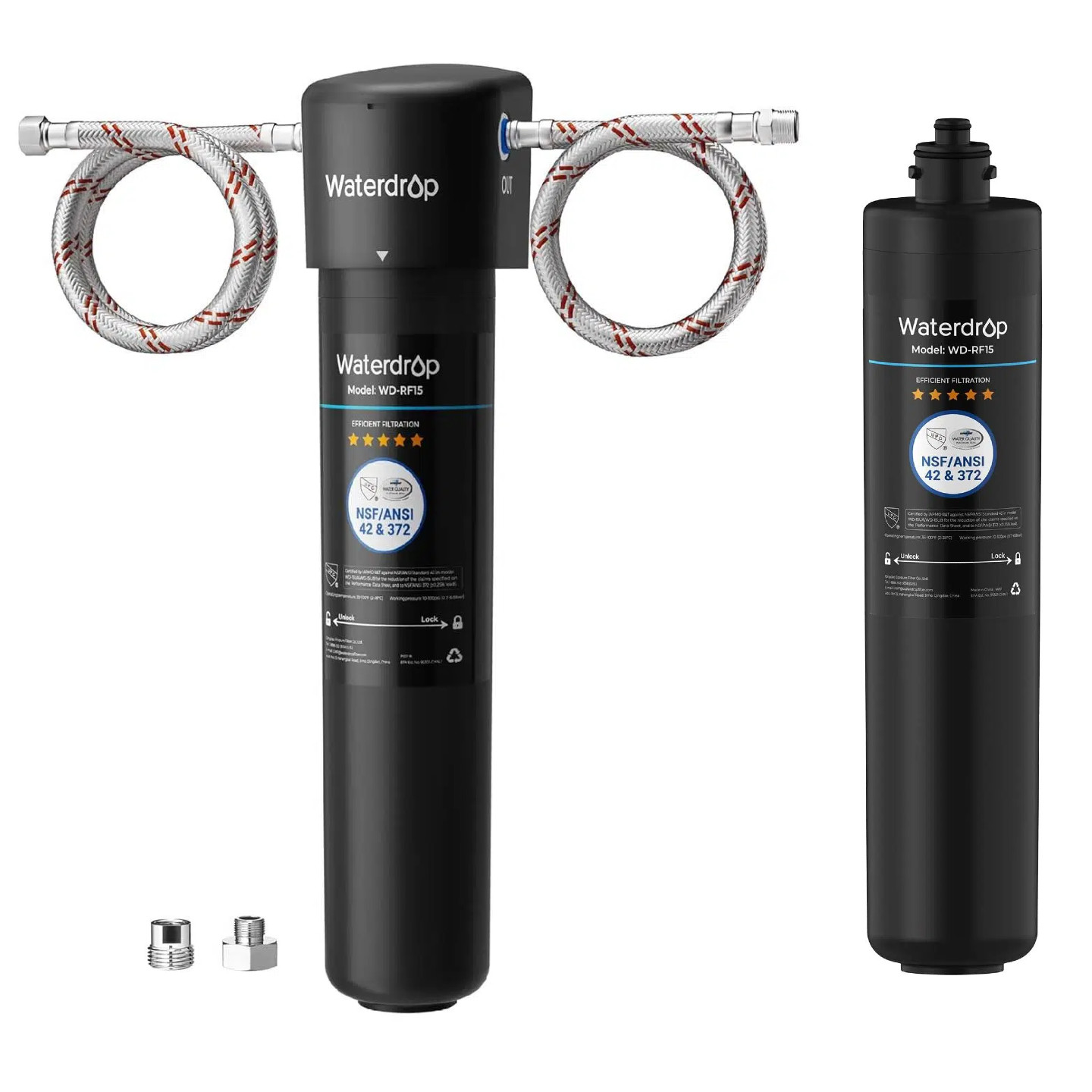 Waterdrop 15UA Under Sink Water Filter System AND WD-RF15 Water Filter,16000 GAL