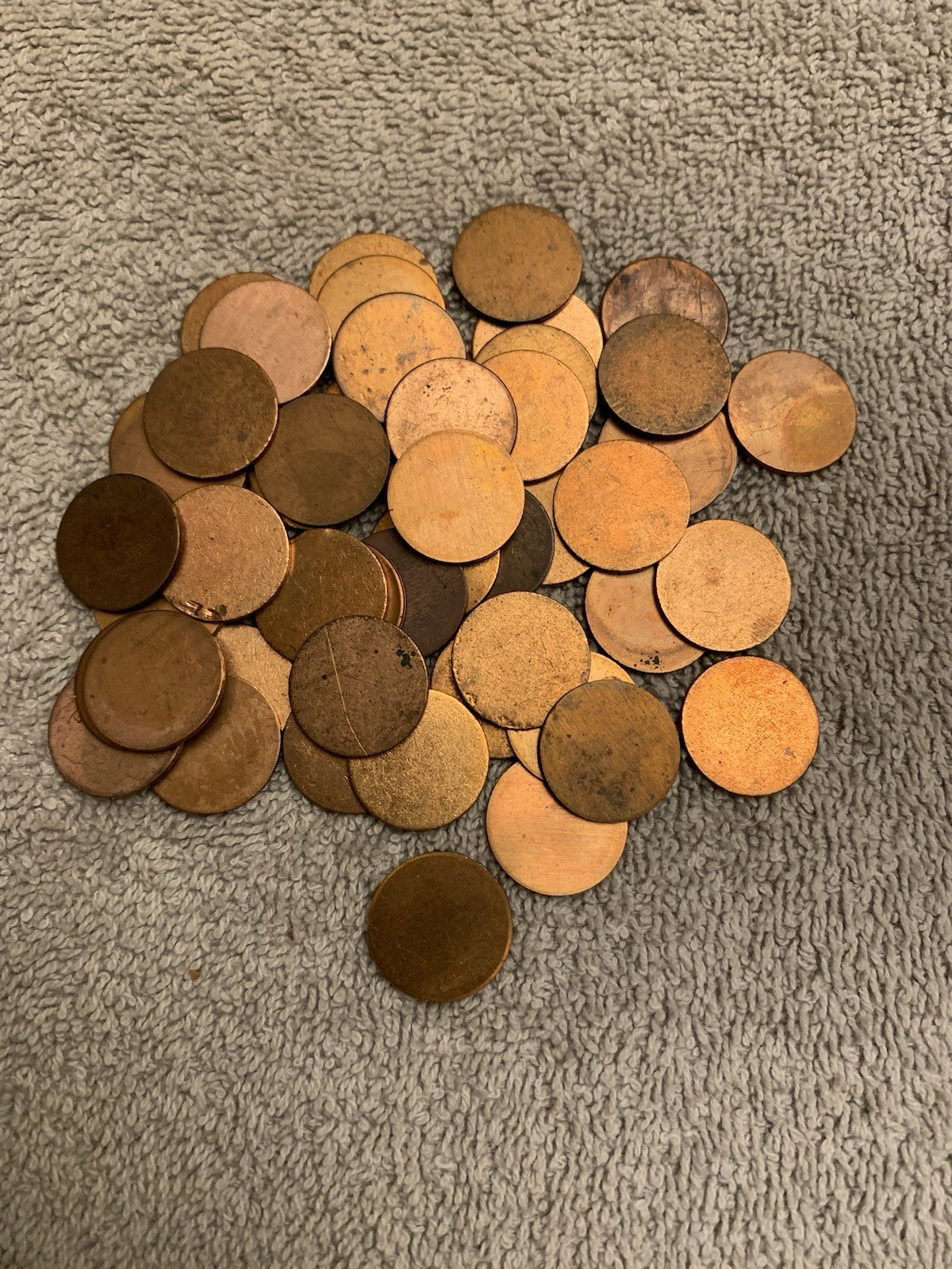 50x Blank Lincoln Penny Blanks - Mint Error Coin - Zinc Type 2 ☆☆ FULL ROLL ☆☆