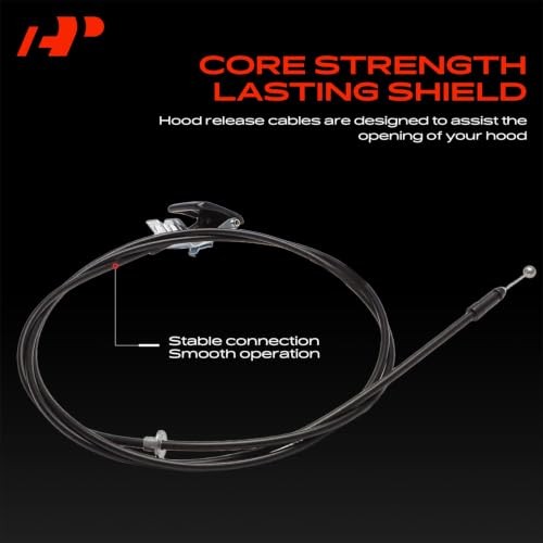 Front Hood Latch Release Cable with Handle | Compatible with Toyota 78.5 inch