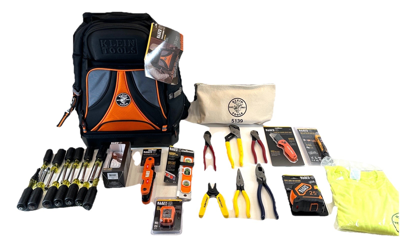 Klein Tools 28 Piece Electrician's Tool Kit W/ Backpack Model 80028