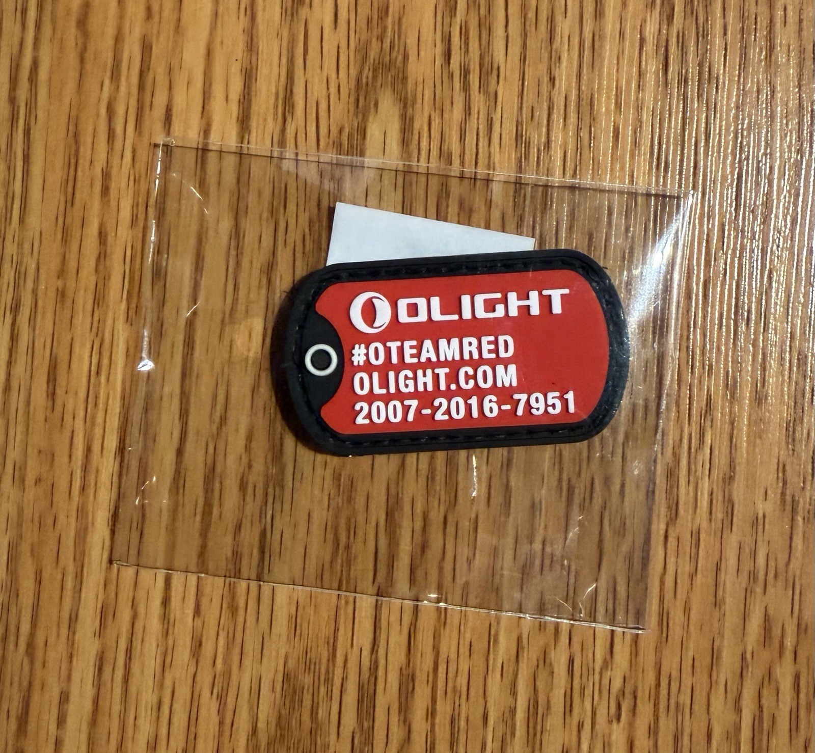 Olight Team Red Patch- Rubber Hook and Loop - Swag - New In Package!