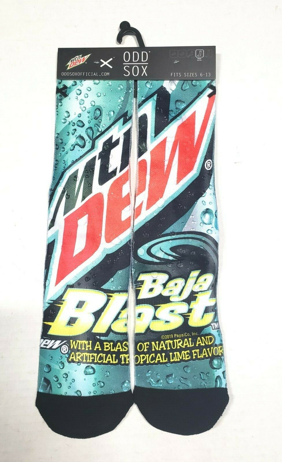Odd Sox Exclusive Mountain Dew Baja Blast Socks 1 Pair New with Hangtag VHTF