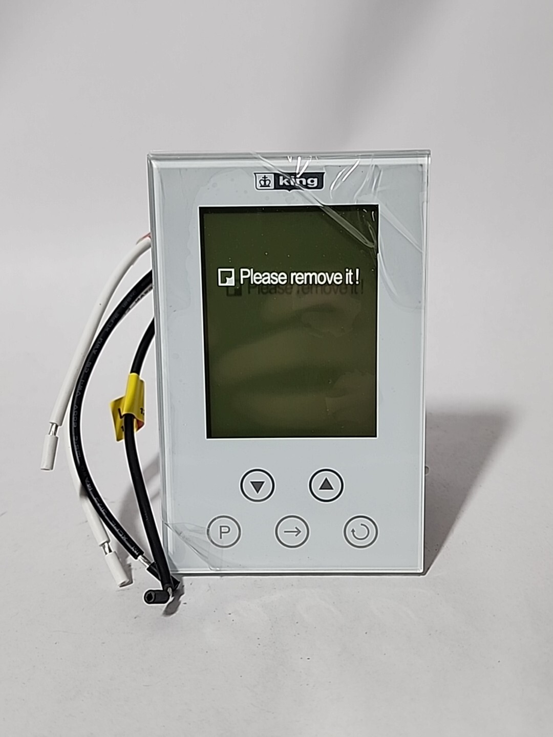 KING K302PE ClearTouch Electronic 7-Day Programmable Thermostat, White
