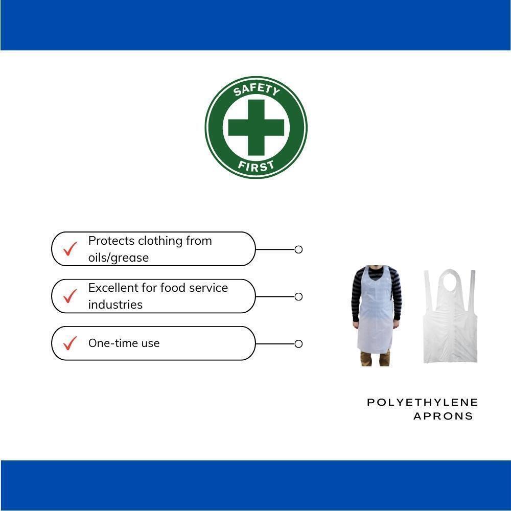 White Polyethylene Apron, Size: 28" x 46" - (2000 Pieces)
