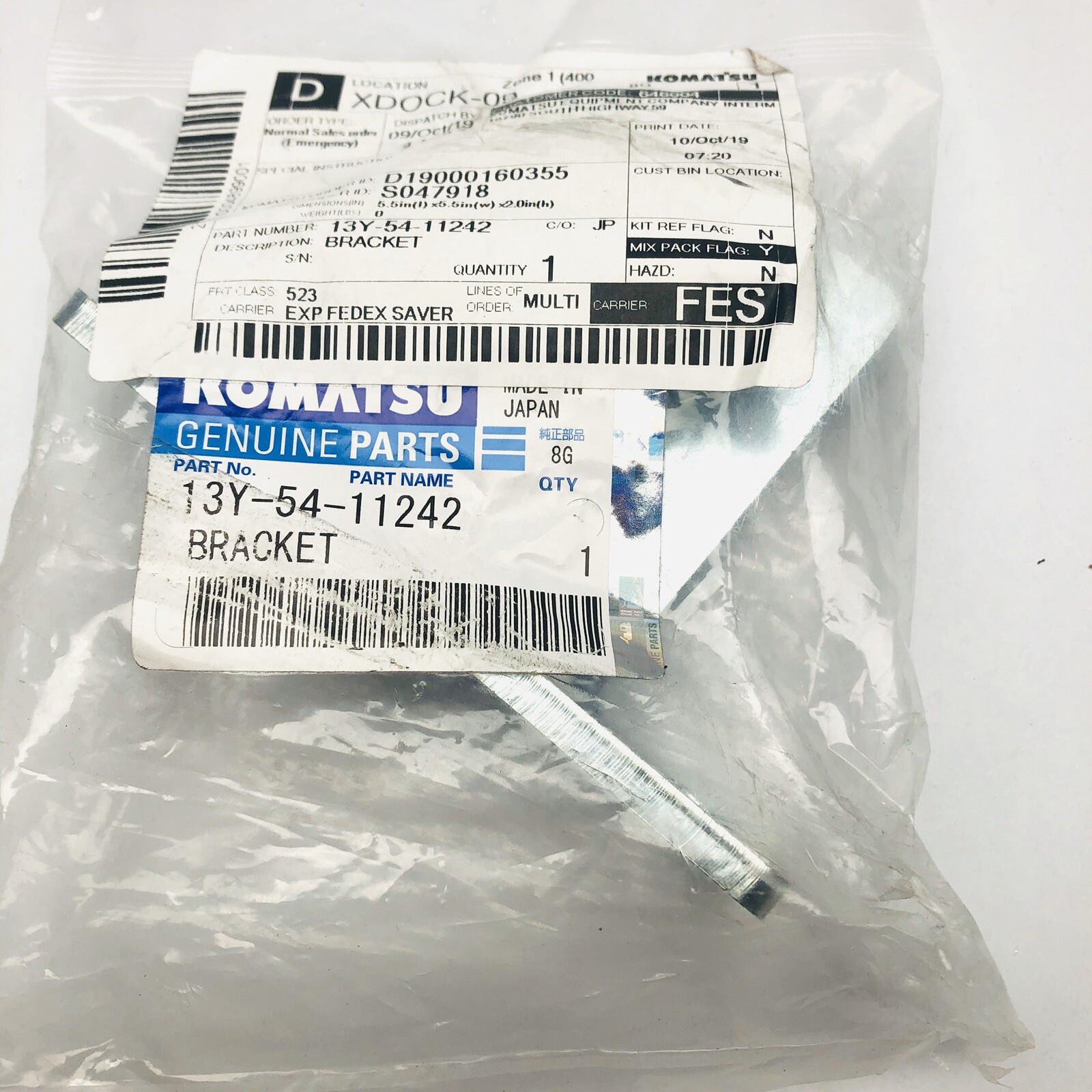 KOMATSU 13Y-54-11242 BRACKET SPARE  REPLACEMENT PART