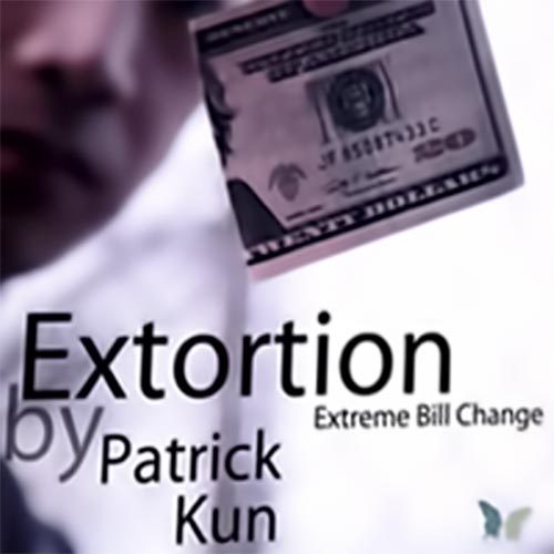EXTORTION DVD & GIMMICK BY PATRICK KUN & SANSMINDS MAGIC BILL MONEY CHANGE TRICK