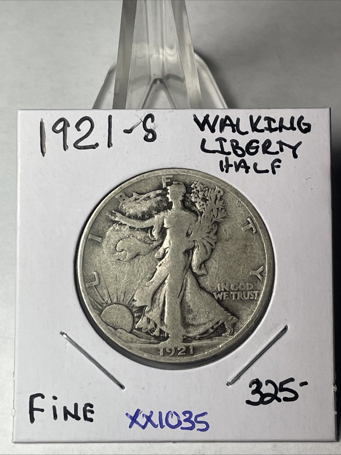 KEY RARER DATE 1921 S WALKING LIBERTY HALF DOLLAR IN FINE CONDITION  XX1035