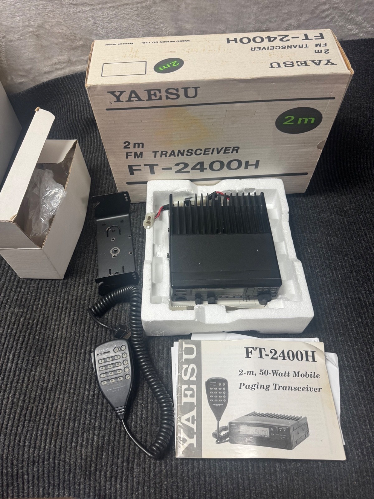 Yaesu FT-2400H VHF FM Transceiver With Microphone Box Bracket Manual