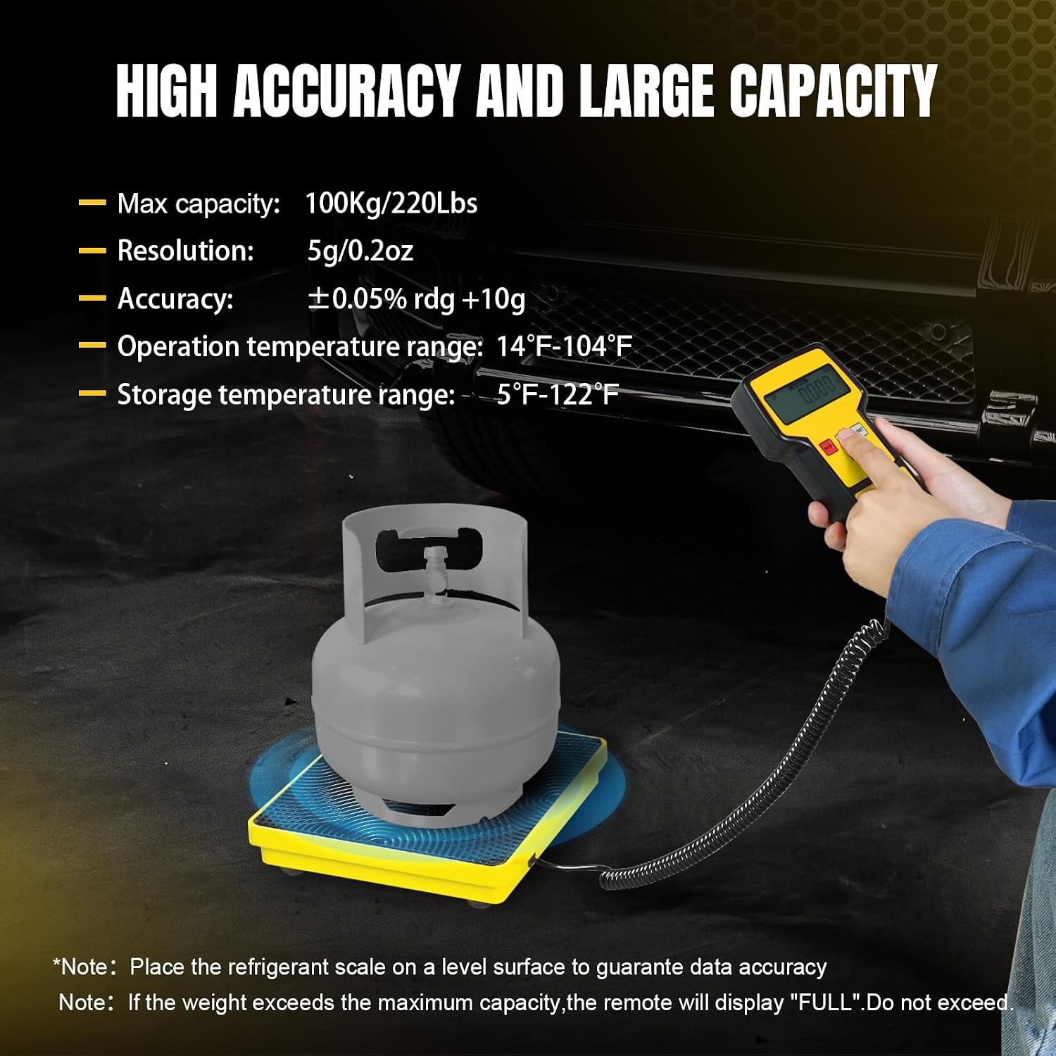 220 LBS HVAC Freon Scale High Precision Charging Refrigerant Scale Weight Scale