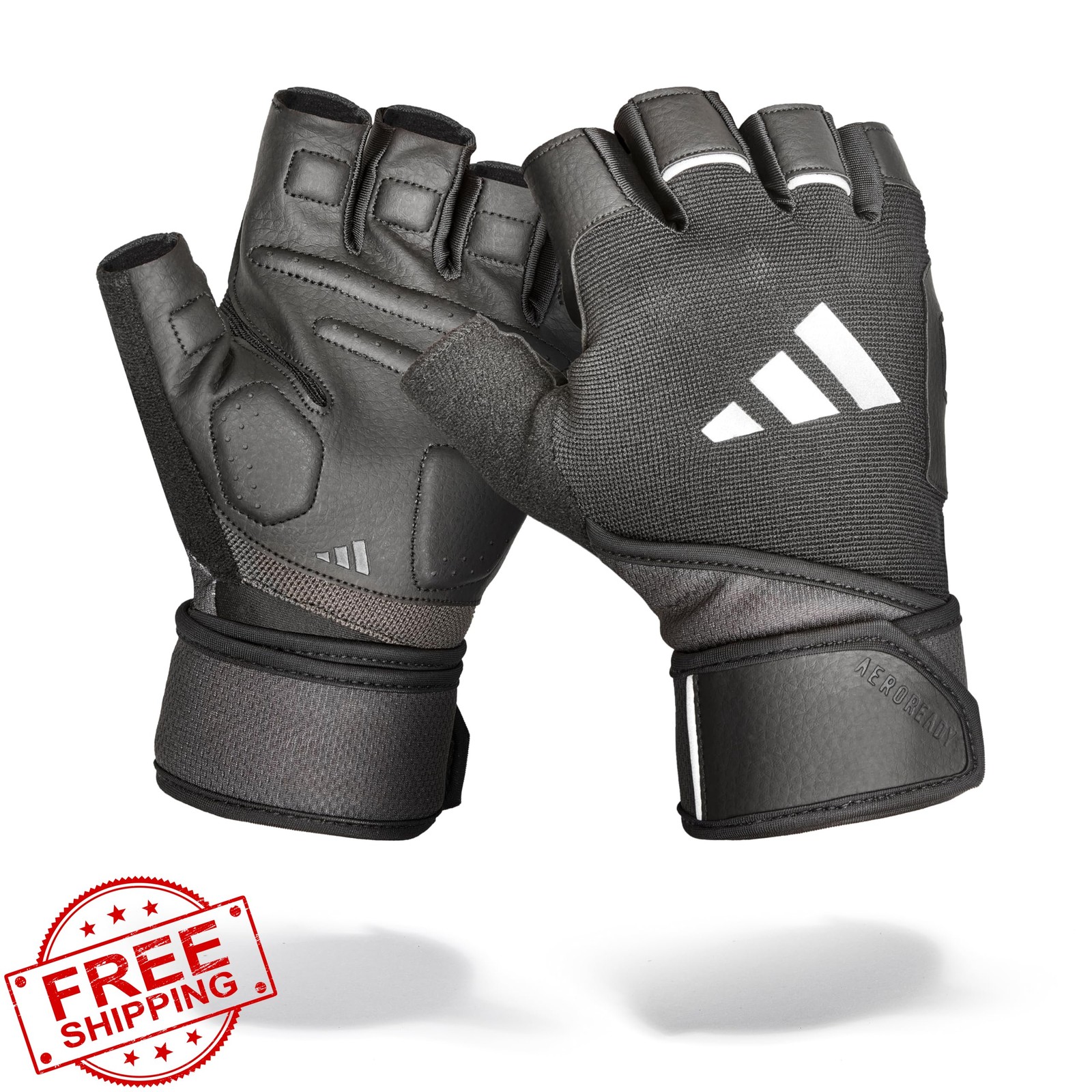 Adidas Wrist Wrap Training Weightlifting Gloves Fingerless
