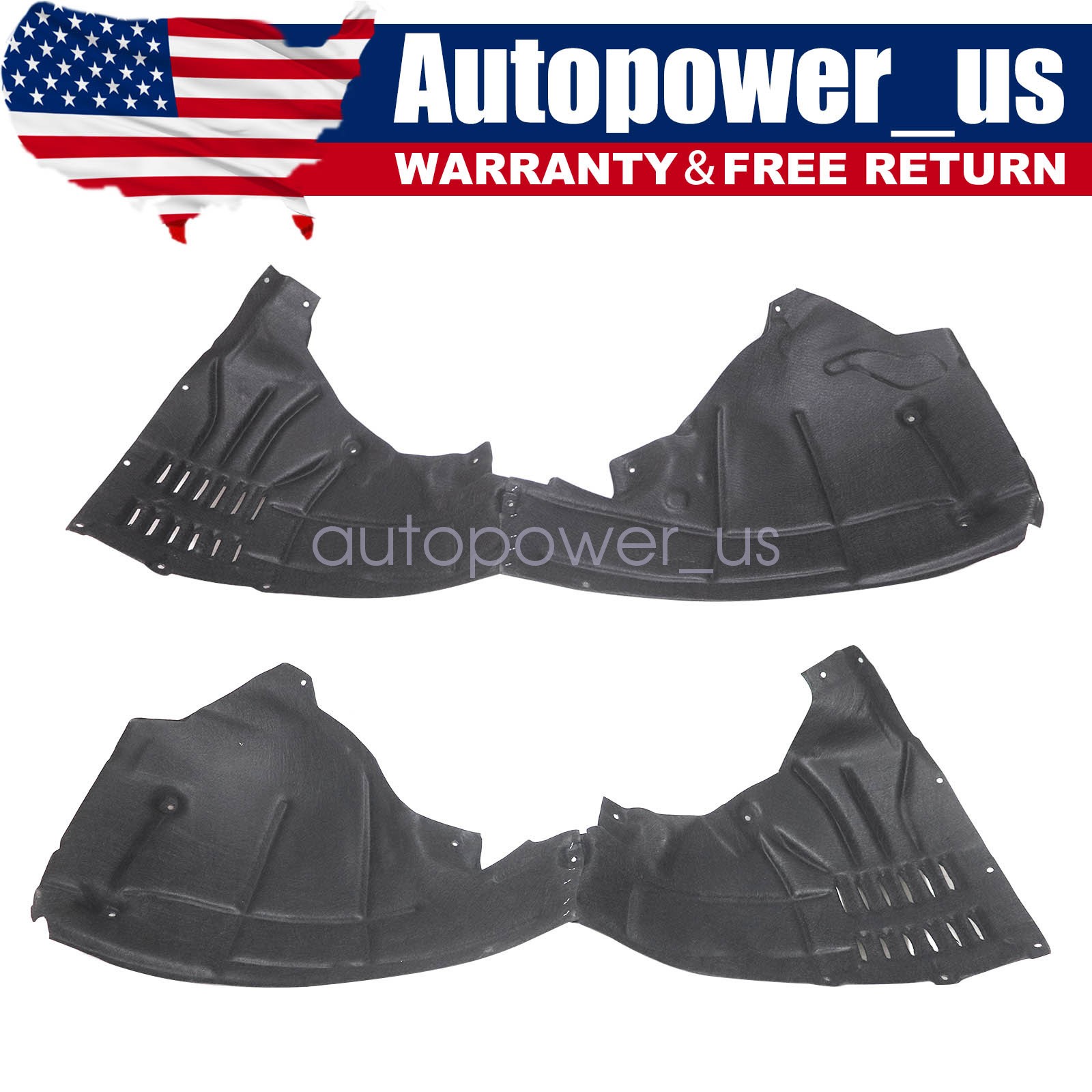 For Audi Q5 2018 2019-22 2023 2Pcs Front Left & Right Fender Liner Set Black New