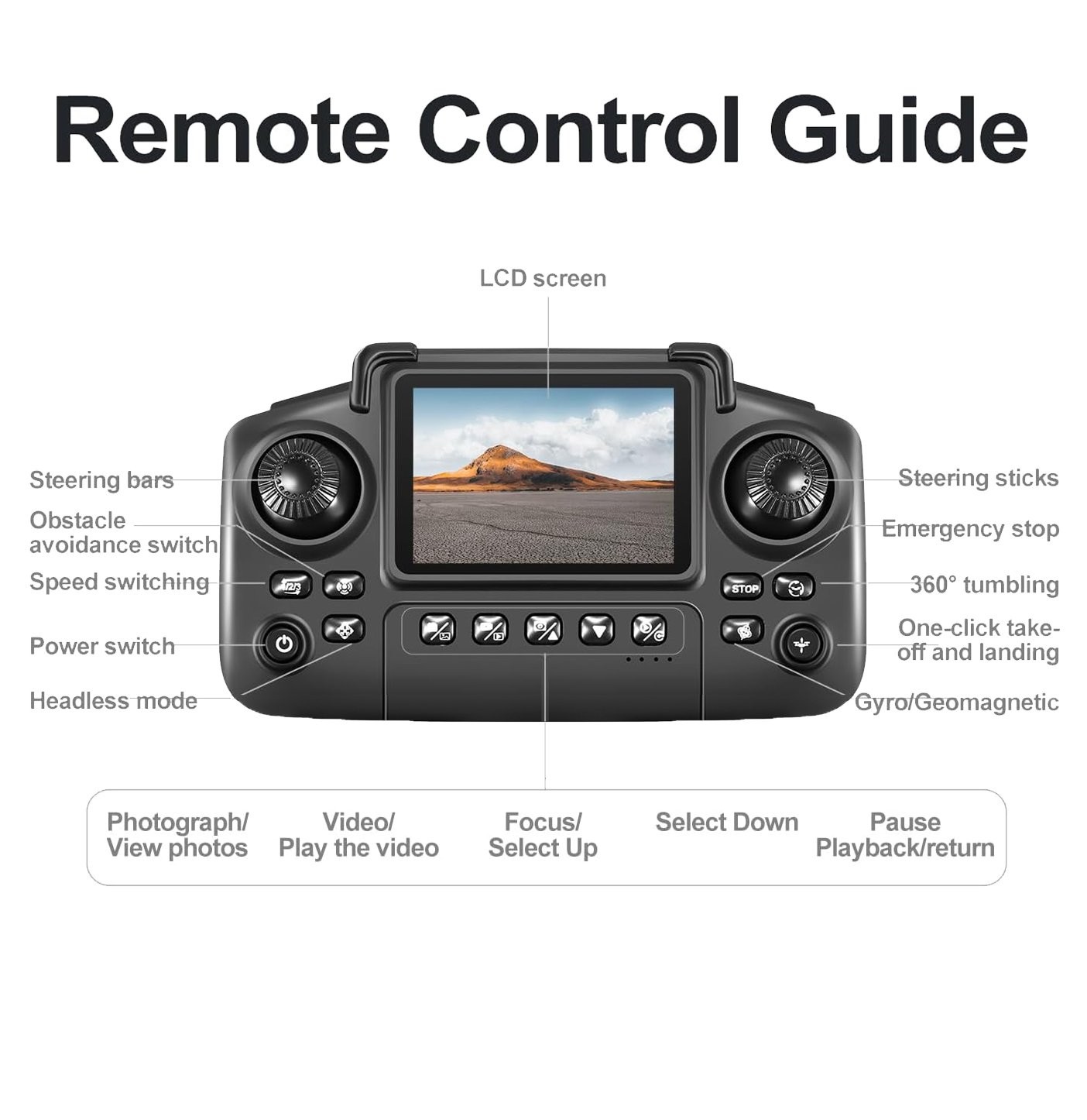 4K HD Drone Dual Camera WiFi FPV Foldable Quadcopter RC with Screen Remote