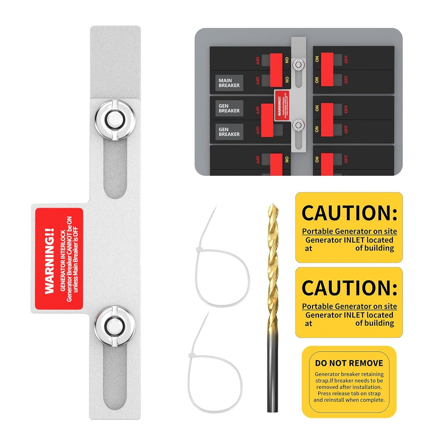 Generator Interlock Kit Compatible with Eaton BR 100/125A Panels – Adjacent Ma