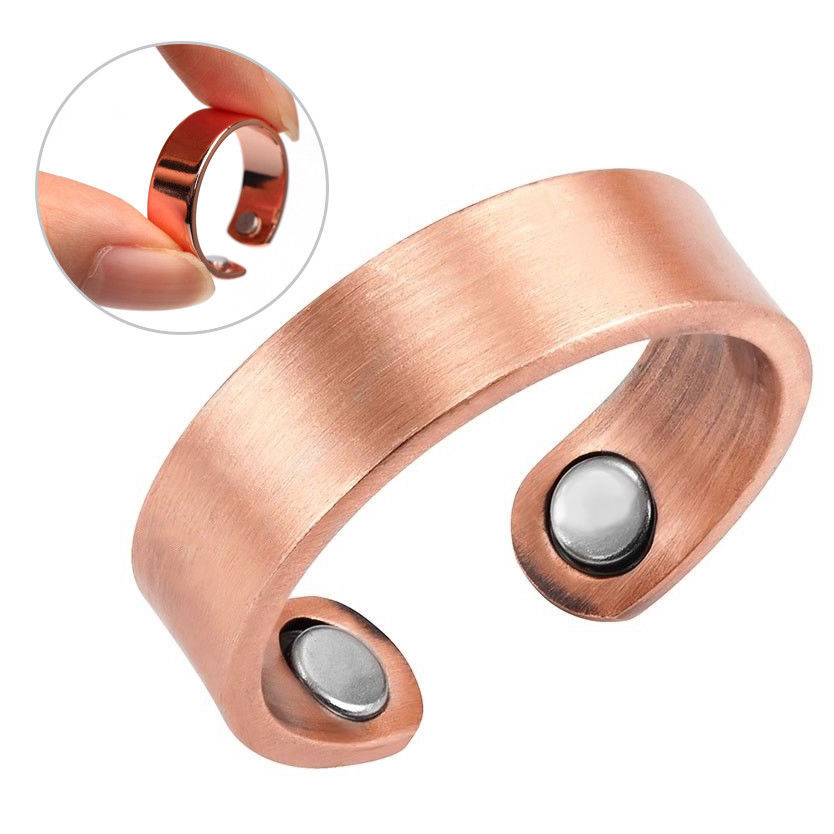 Unisex Fashion Copper Magnetic Healthy Band Open Ended Ring Finger Jewelry Hot