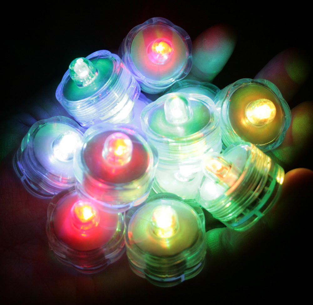 Multi-Color Changing LED superbright tealights, 12 - Candles Battery operated
