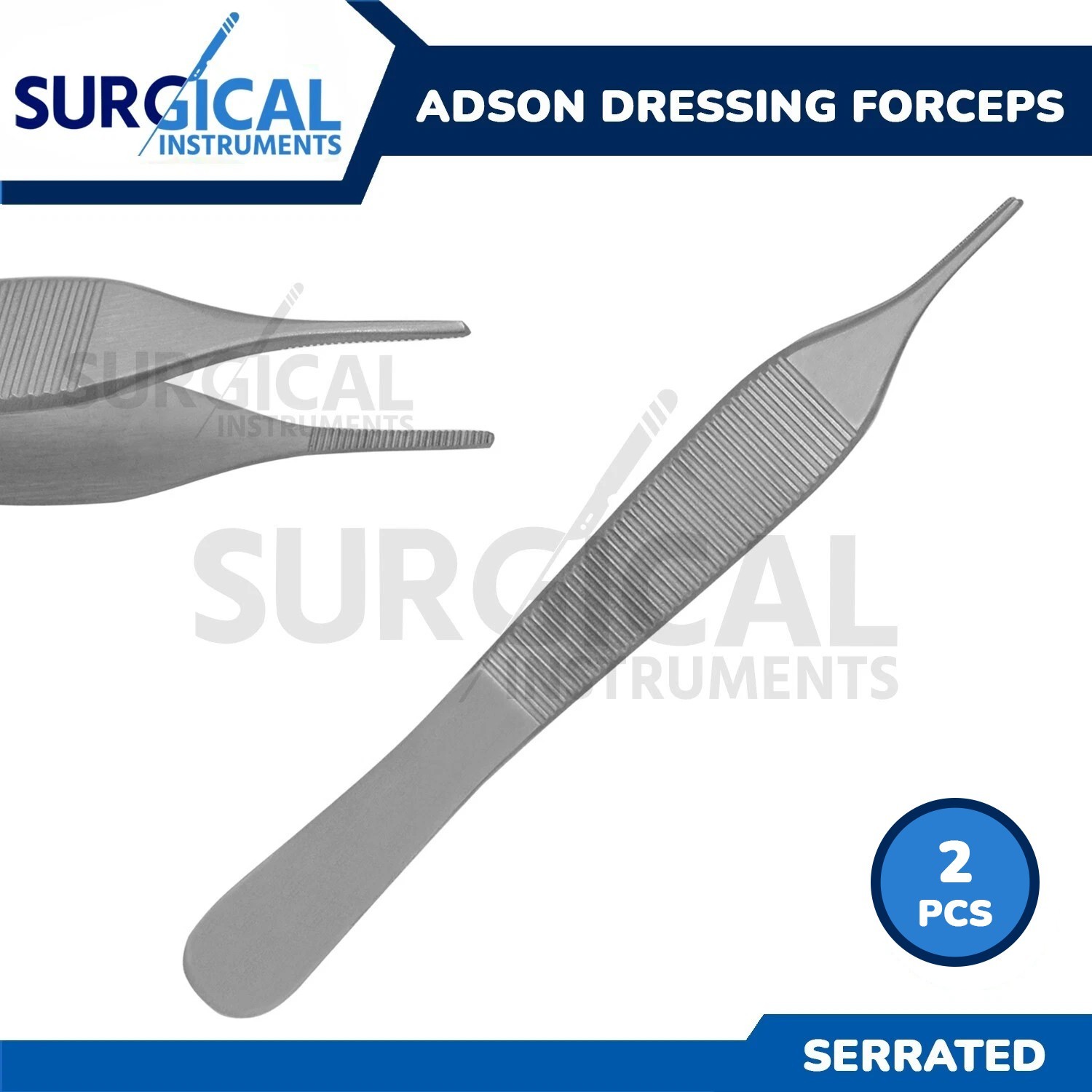 2 Pcs Adson Dressing Forceps Surgical Plastic Surgery Stainless German Grade