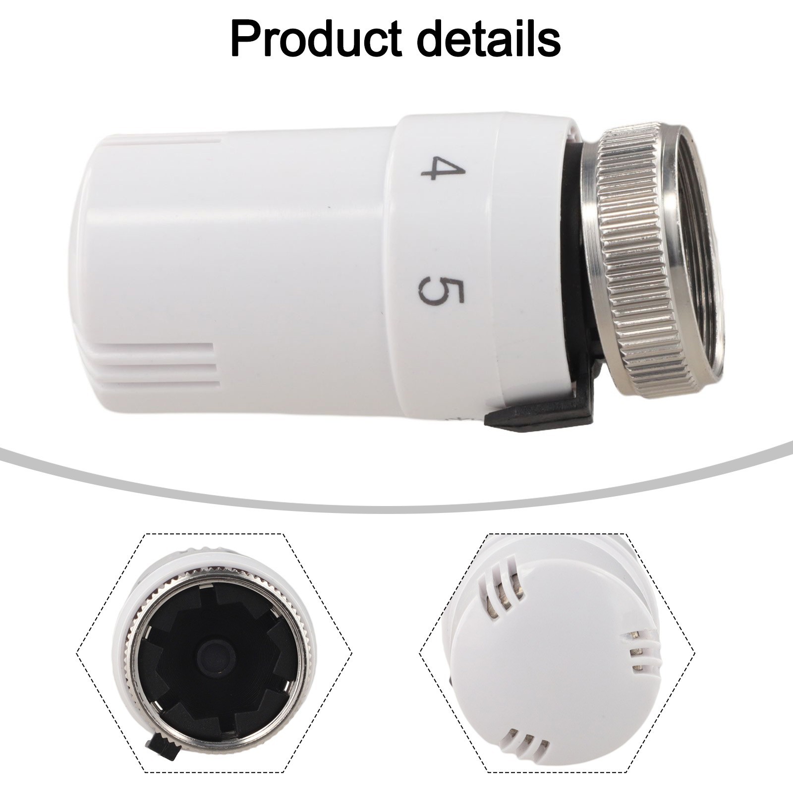 Radiator Valve with Temperature Control and Lockable Setting for Water Heating