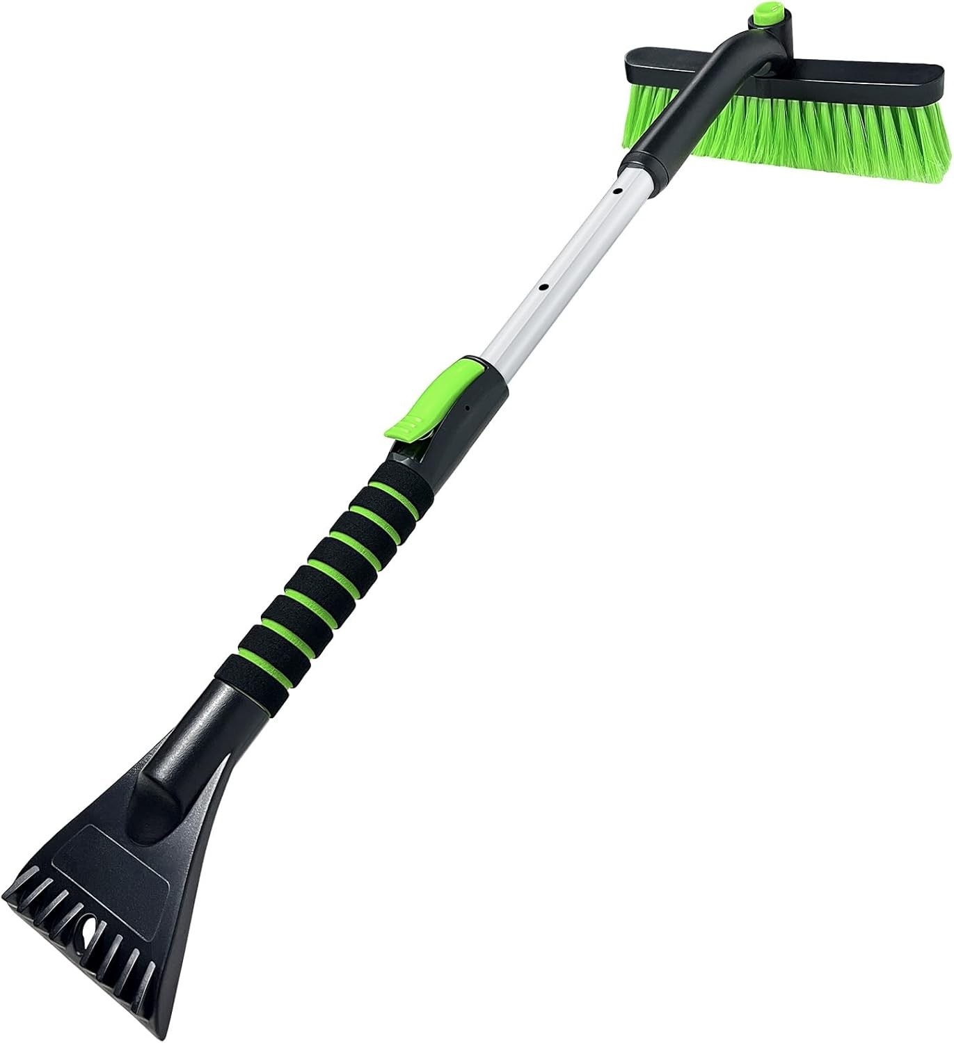 Extendable Snow Brush Ice Scraper Green 31.8" Extendable Foam Grip