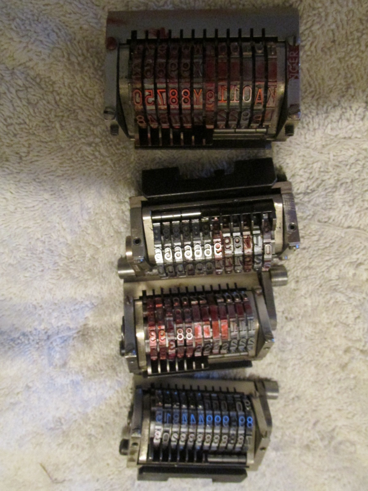 Vintage Automatic Numbering Machines - Lot of 4 - Germany Leibinger -- 12 Digit