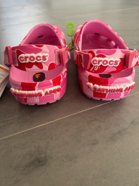 Pink BAPE (Bathing Ape) x CROCS - New - ALL SIZES + free gifts!