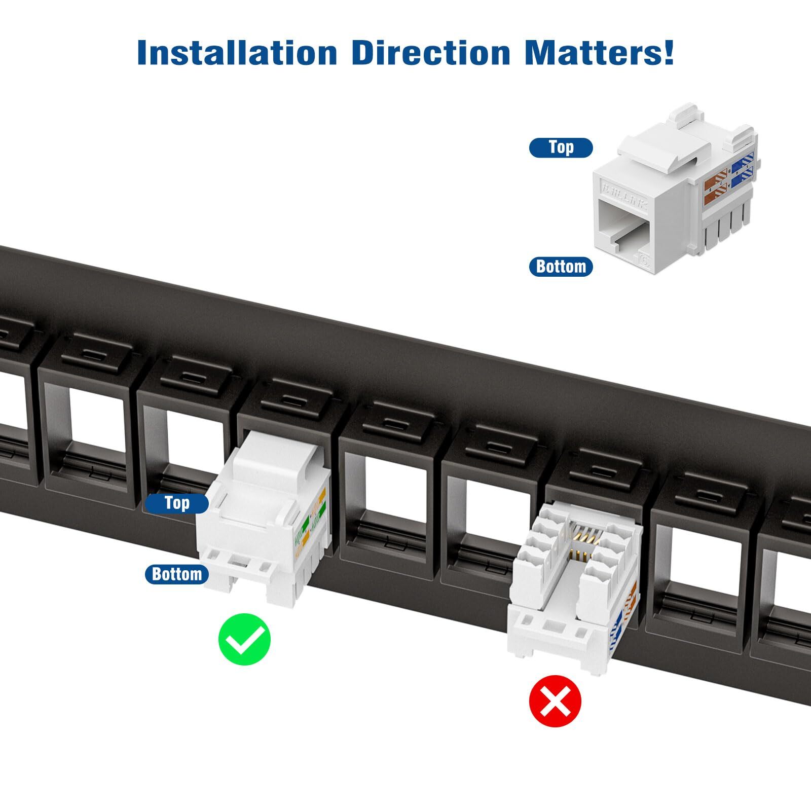 12 Port Blank Keystone Patch Panel with (6-Pack) Blank Keystone Jack Inserts,...