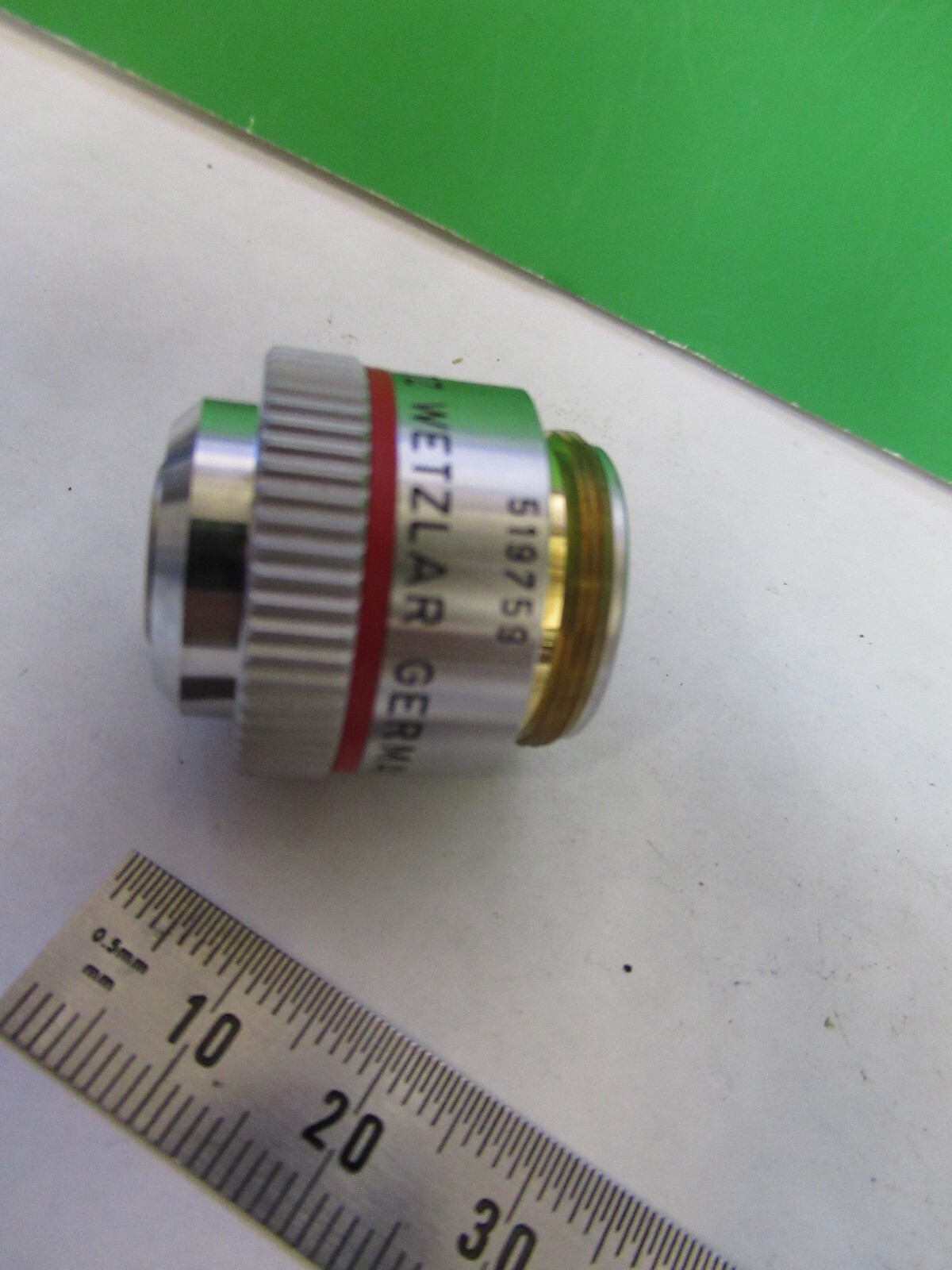 LEITZ wetzlar GERMANY OBJECTIVE MICROSCOPE PART EF 4X /160 AS PICTURED X2-A-39