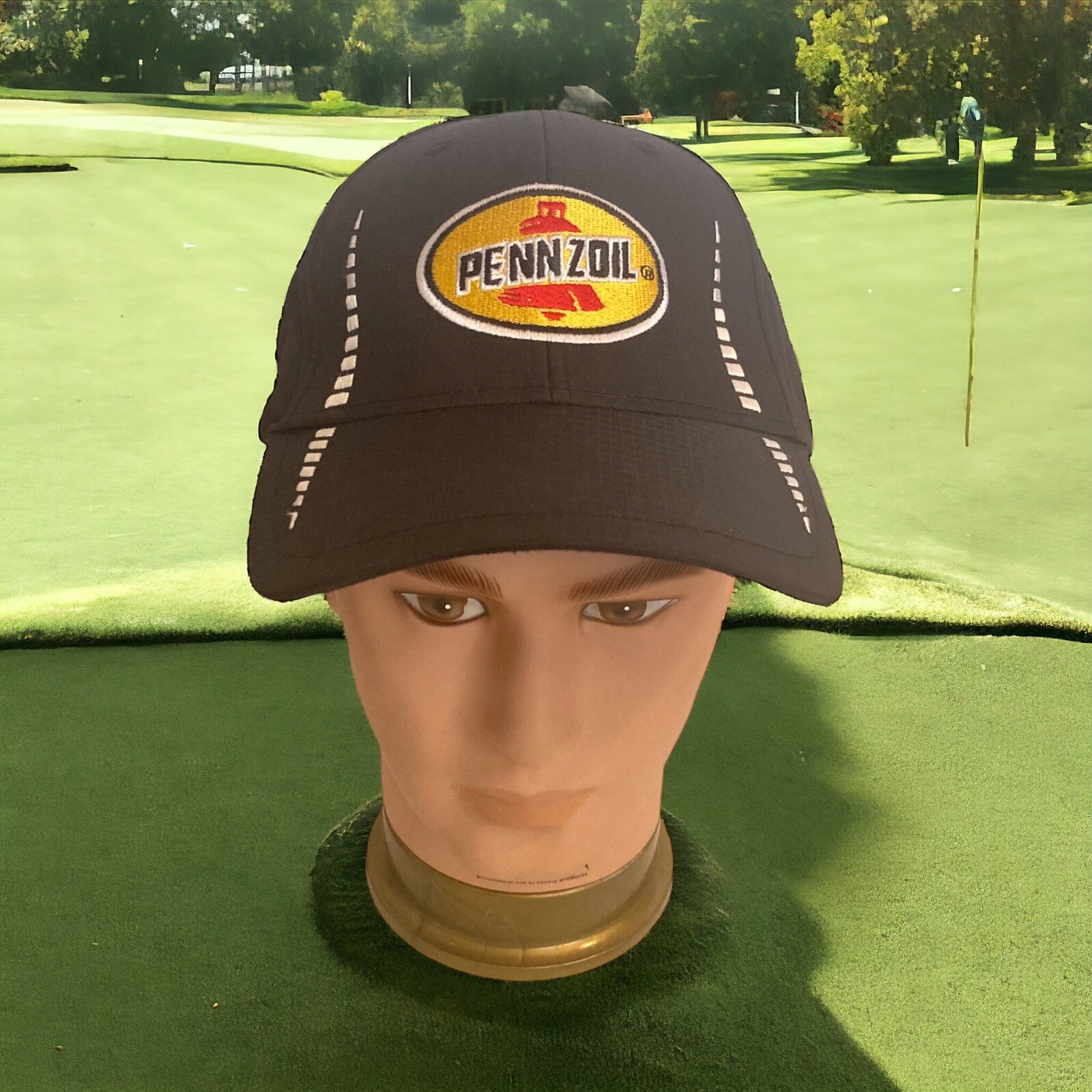 New Adult Pennzoil Golf Baseball Hat Cap Black