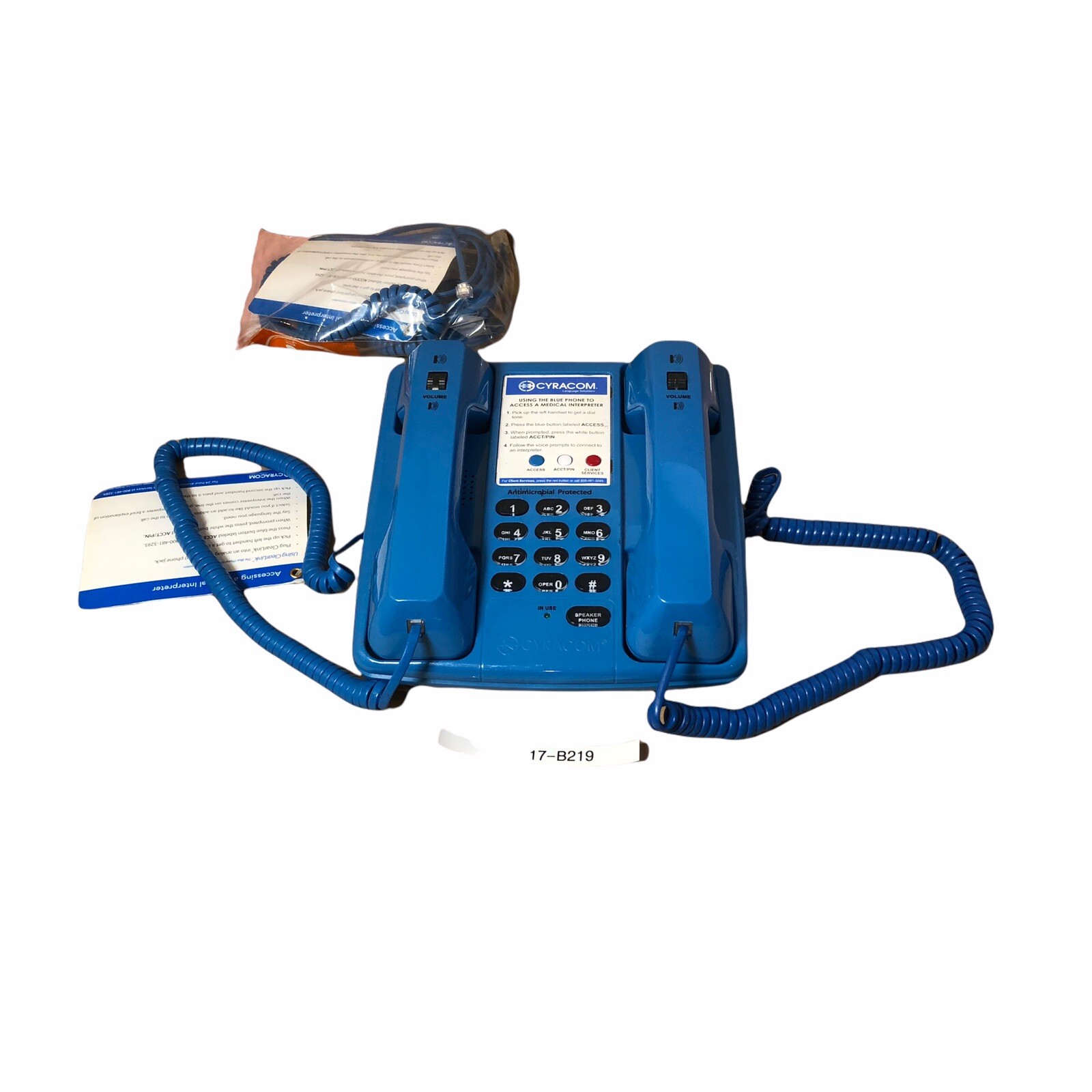 Cyracom VT-801 dual handset Blue MEDICAL phone with Over-the-Phone Translation