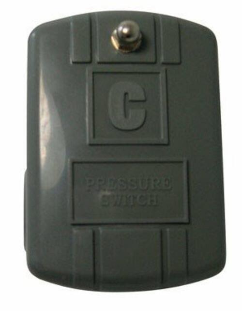 CAMPBELL 40/60 Psi Pressure Switch, Grey, Push Button Actuator, Automatic