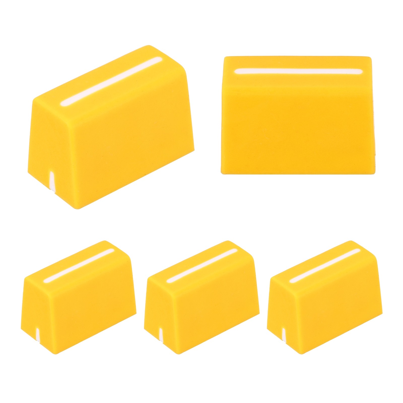 For DJ Console, Yellow Universal Fader Knobs, 5 Pieces