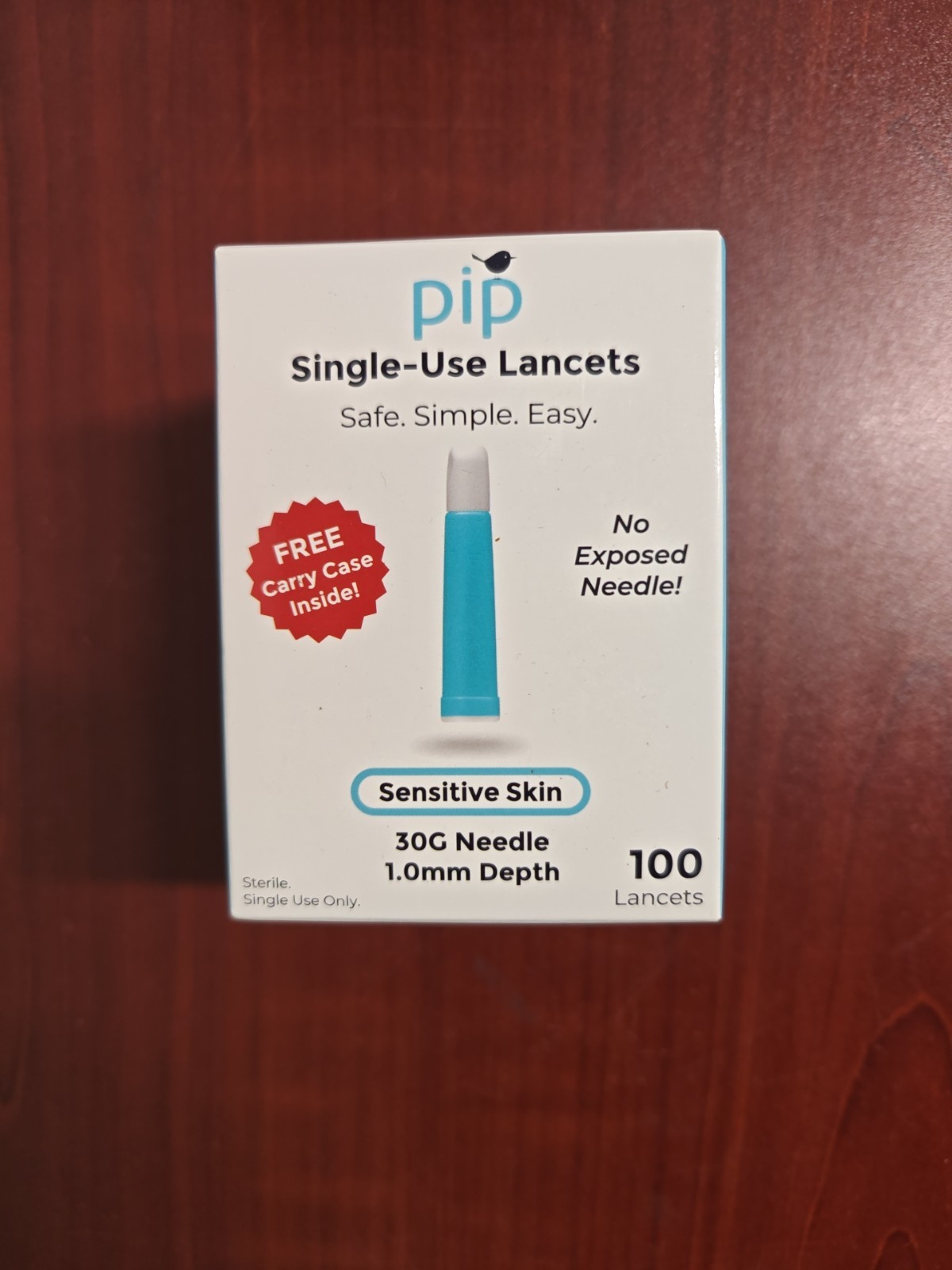 100 Lancets | All-in-one 30G-1.0mm Diabetes Safety Lancets Ultra-sensitive+case