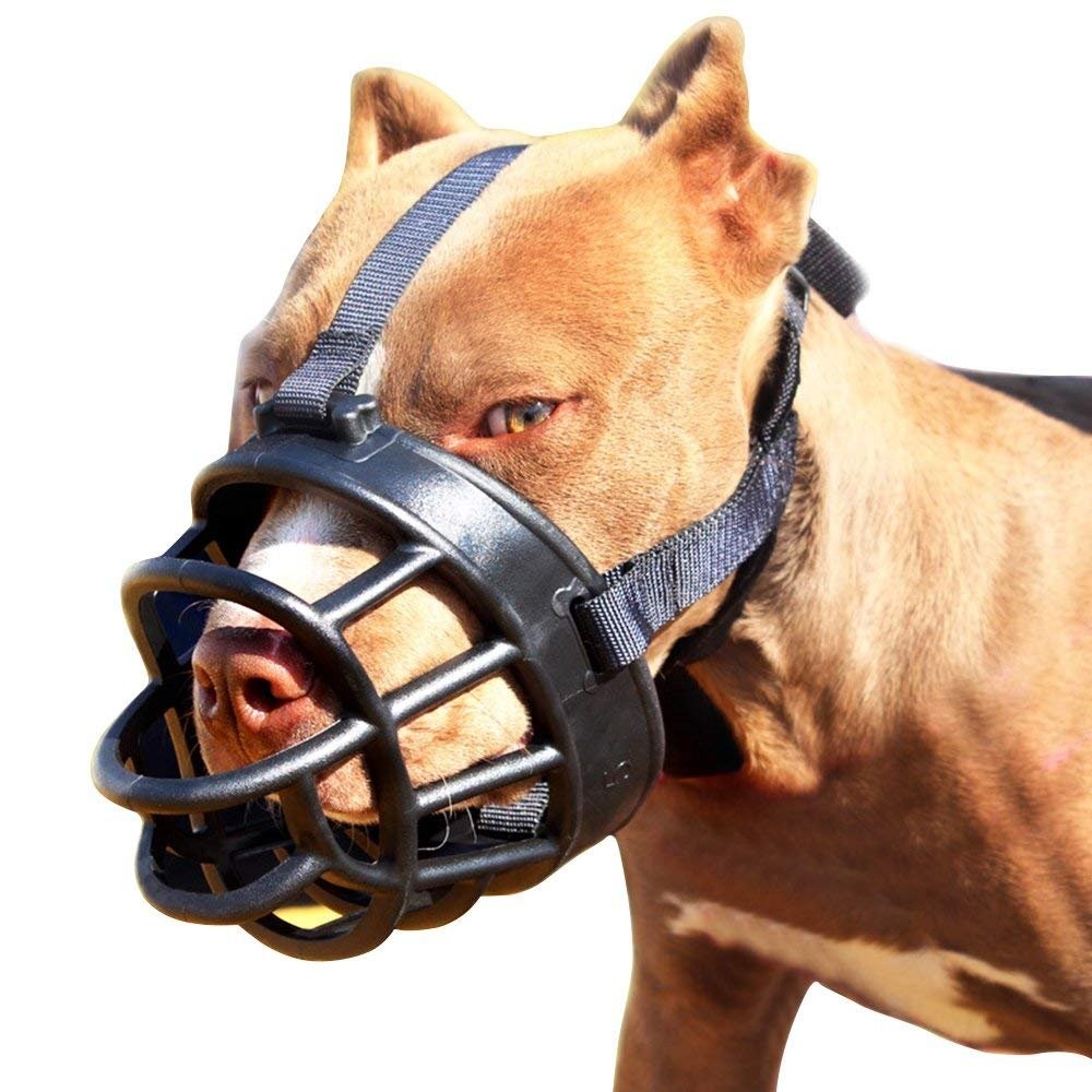 Umisun Basket Dog Muzzles-Soft Adjustable 2: Snout 6.7-10.2", Black